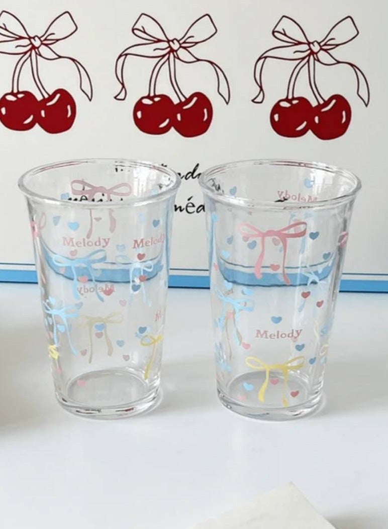 Cups for coffee, juices and matcha - 380 ml - 2 pieces - bow pattern - Image 5