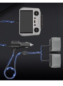 SYOSI 2 in 1 Battery Car Charger for DJI Mini 3 Pro Drone Quick Charge Adapter for Batteries and Remote Controller Support Batteries and Remote Controller Charging Together for DJI Mini 3 Pro Drone  - Image 2