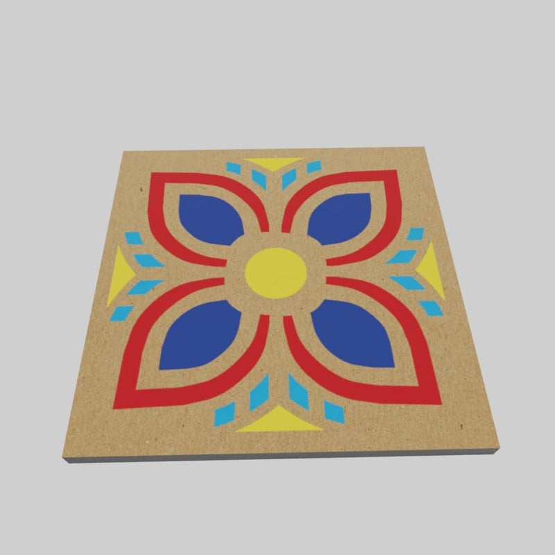 PICRAZEE DIY Engineered Pine MDF Pre-Marked 12 Square Plates Size 4x4 inch Diameter and 5.5 mm Thickness– Ideal for Art and Craft, Resin Art, Decoupage, and DIY Projects - Image 5