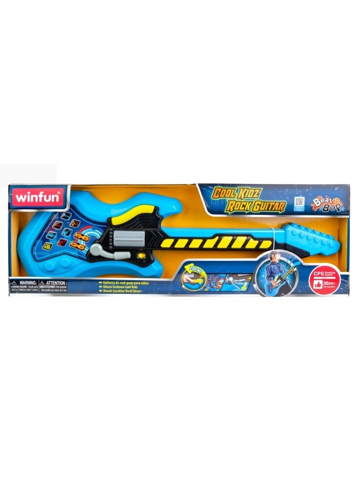 Winfun Cool Kidz Rock Guitar â€“ Light-Up Toy Guitar with Rhythms, Sound Effects & Fun Tunes | Interactive Guitar Learning Sounds | Pre-Set Songs & Rock Star Sound Effects |  Toy for Kids Ages 3 Years+ - Image 3