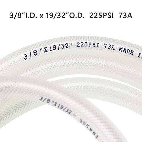 Eastrans 3/8" ID x 25 Ft High Pressure Braided Clear PVC Vinyl Tubing Flexible Vinyl Tube, Heavy Duty Reinforced Hose Tubing, BPA Free and Non Toxic - Image 2