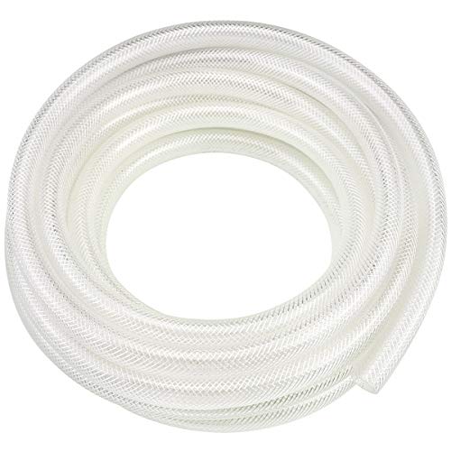 Eastrans 3/8" ID x 25 Ft High Pressure Braided Clear PVC Vinyl Tubing Flexible Vinyl Tube, Heavy Duty Reinforced Hose Tubing, BPA Free and Non Toxic - Image 1
