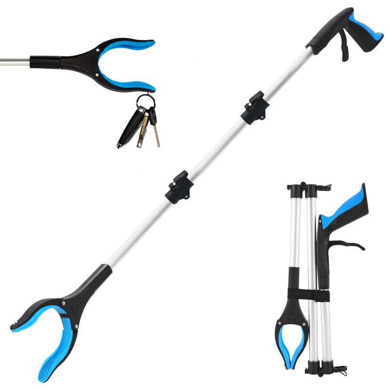 GrabRunner Grabber Reacher Tool for Seniors,36" Foldable Reacher Grabbers Pickup Stick with Anti-Slip 360Â° Rotating Jawï¼Œwith Magnet for Disabled, After Surgery Recovery (Blue, 36Inch 1 Pack) - Image 1