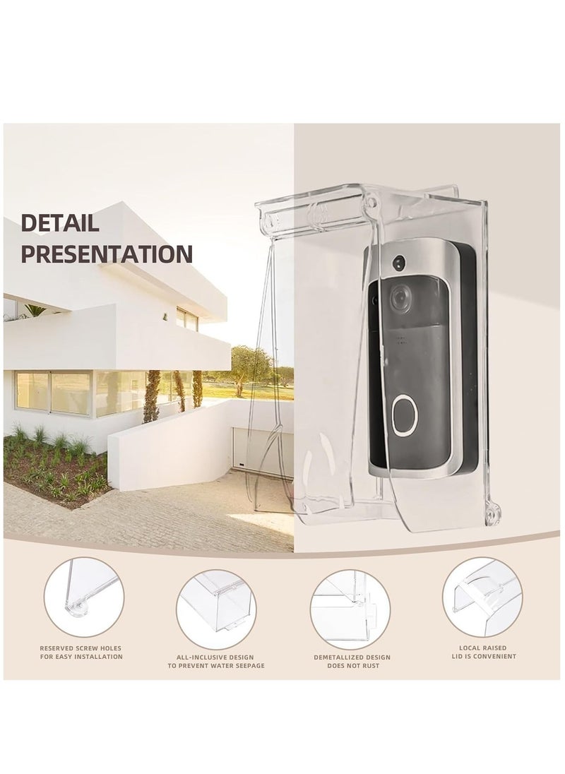 Door Keypad Cover, Doorbell Rain Cover Clear Flip Cap Waterproof Compatible for Ring Camera Doorbell and Door Keypad Access Control Attendance Machine  - Image 2