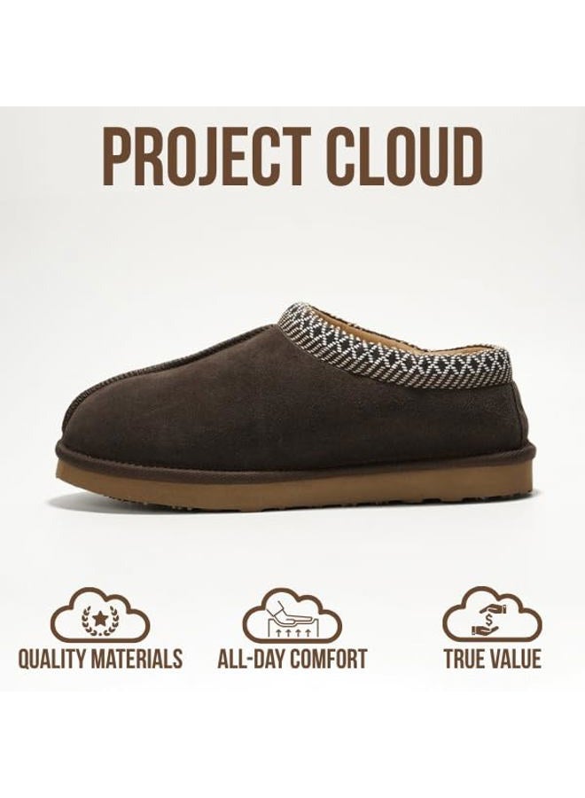 Project Cloud Australian Sheepskin Mens Slippers - Memory Foam House Slippers for Men Indoor & Outdoor, Non-Slip Men Footwear & Men House Slippers Furry House Shoes (Relaxation, Choc, 8.5) Chocolate - Image 3