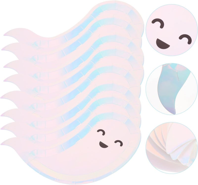 klarako 16Pcs Halloween Plates Ghost Plates Ghost Themed Party Plates Ghost Dinner Plates Paper Plates for Birthday Party - Image 2
