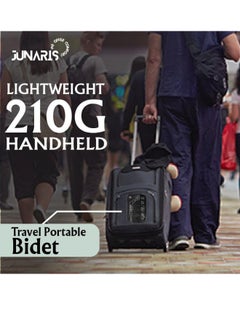 JUNARIS Portable Bidet Sprayer Set For Travel | Rechargeable Bidet   Sprayer | Handheld Camping Bidet Shower Sprayer with 2.3L Water Tank, 800mAh Battery,Foldable Plastic Bag (Black)  - Image 3