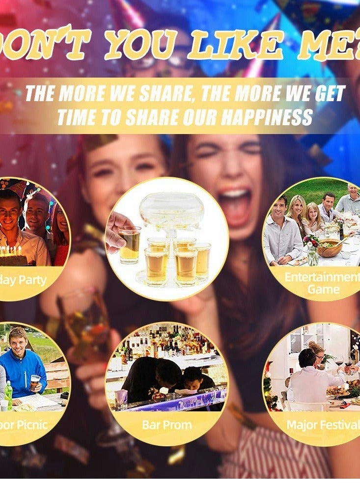 Barakah Shot Dispenser,  6 Shot Acrylic Dispenser and Holder Big Capacity for Filling Drinks Cocktail Drinks and Beverages for Drinking Games Parties and Bar Food Grade Material-Transparent - Image 4