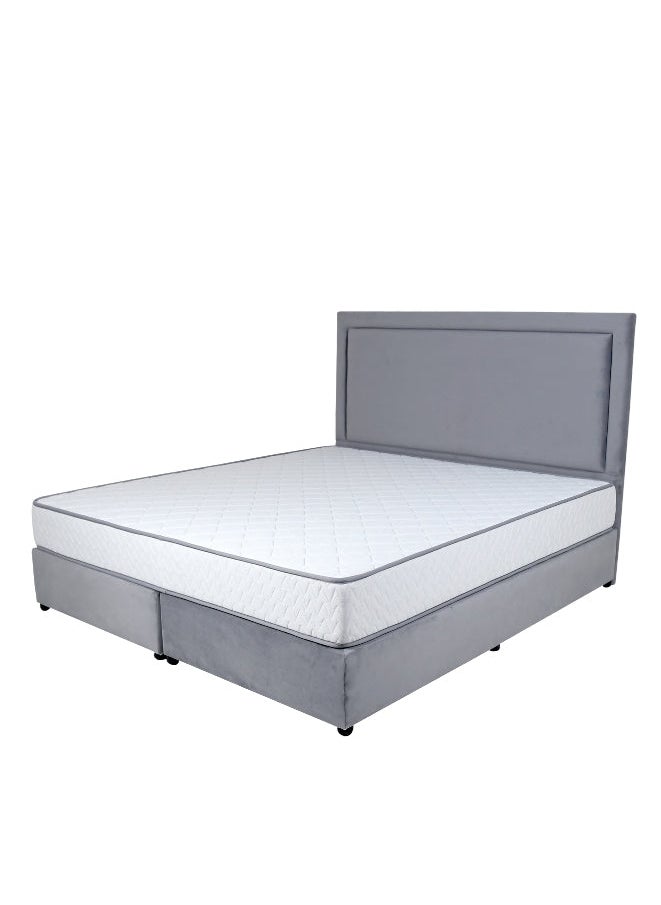 Bed and Mattress Zone Velvetine Upholstered Bed 200 X 100 Single Size Grey Color  - Image 2