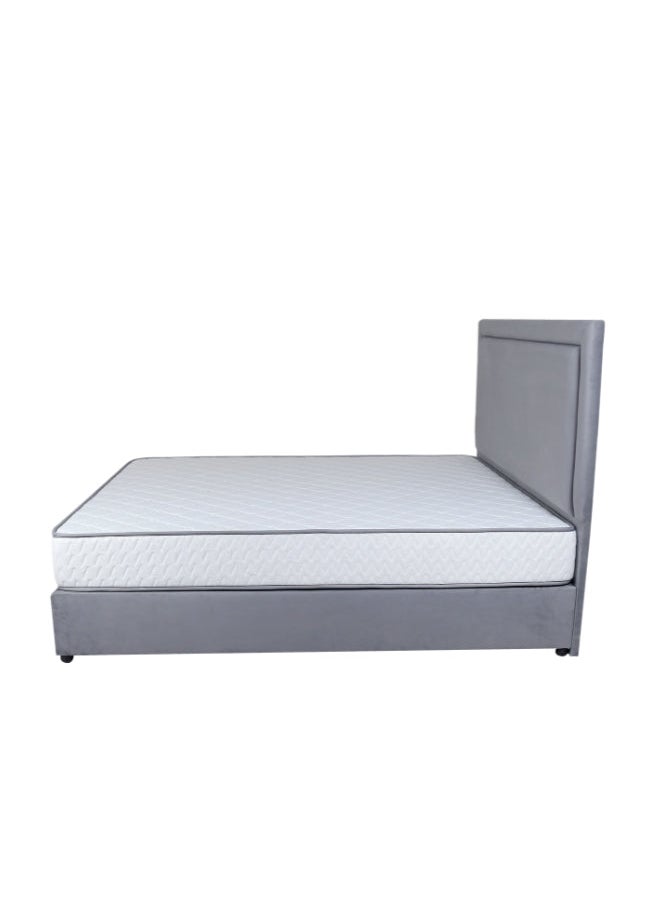 Bed and Mattress Zone Velvetine Upholstered Bed 200 X 100 Single Size Grey Color  - Image 3