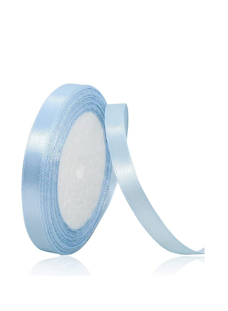 MARKQ شريط ساتان أزرق باودر، 12 مم × 25 ياردة شريط بوليستر للأغراض المتنوعة، تزيين الهدايا، هدايا الحفلات، تزيينات الزفاف، صنع الأشرطة، باقات، مشاريع الخياطة واللوازم الحرفية - Image 1