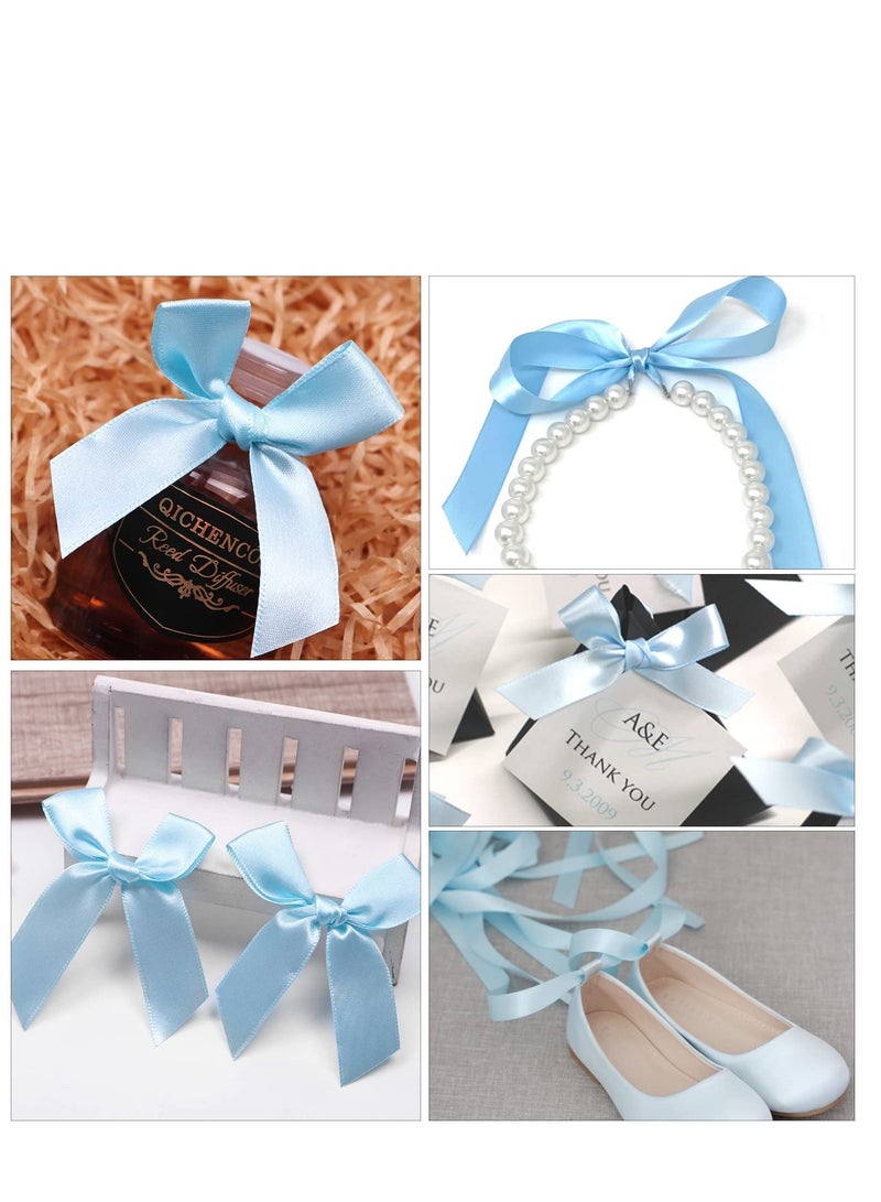 MARKQ شريط ساتان أزرق باودر، 12 مم × 25 ياردة شريط بوليستر للأغراض المتنوعة، تزيين الهدايا، هدايا الحفلات، تزيينات الزفاف، صنع الأشرطة، باقات، مشاريع الخياطة واللوازم الحرفية - Image 4