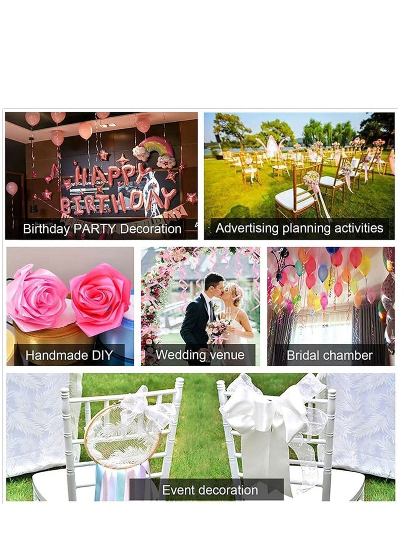 MARKQ شريط ساتان أزرق باودر، 12 مم × 25 ياردة شريط بوليستر للأغراض المتنوعة، تزيين الهدايا، هدايا الحفلات، تزيينات الزفاف، صنع الأشرطة، باقات، مشاريع الخياطة واللوازم الحرفية - Image 5