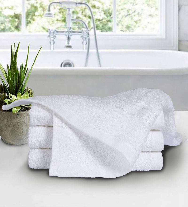 Belizzi Home Ultra Soft Cotton Washcloths, Contains 12 Piece Face Cloths 12x12 inch, Ideal for Everyday use Face Towels, Compact & Lightweight Multi Purpose Washcloths - White - Image 3