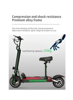 Generic 48V Electric Scooter for Adults | 350W Brushless Motor, Foldable Design with Key Display, Bluetooth, & Suspension | 10" Wheels, 3-Speed Modes, and Removable Seat for Commuting & Urban Travel  - Image 2