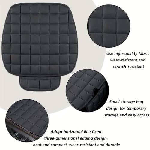 HSR Comfortable Ultra-Soft Memory Foam Car Seat Cover with Non-Slip Grip and Storage Pouch – Universal Fit, Car Seat Cover (Black Front 1PC) - Image 3