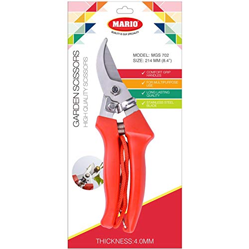 Mario Scissors for Gardening/Purnning Work - 8.26 inch / 210 mm - Strong Cutting Scissors, Safe to Handel - Premium Stainless Steel Blade Scissors - MGS 700 - Image 5