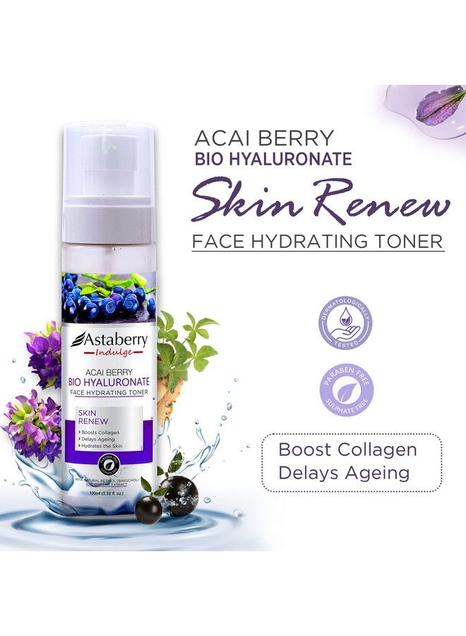 Astaberry Indulge Acai Berry Bio Hyaluronate Face Hydrating Toner 100Ml Controls Excess Oil; Tightens Pores; Hydrates The Skin; Gives A Natural Glow - Image 3