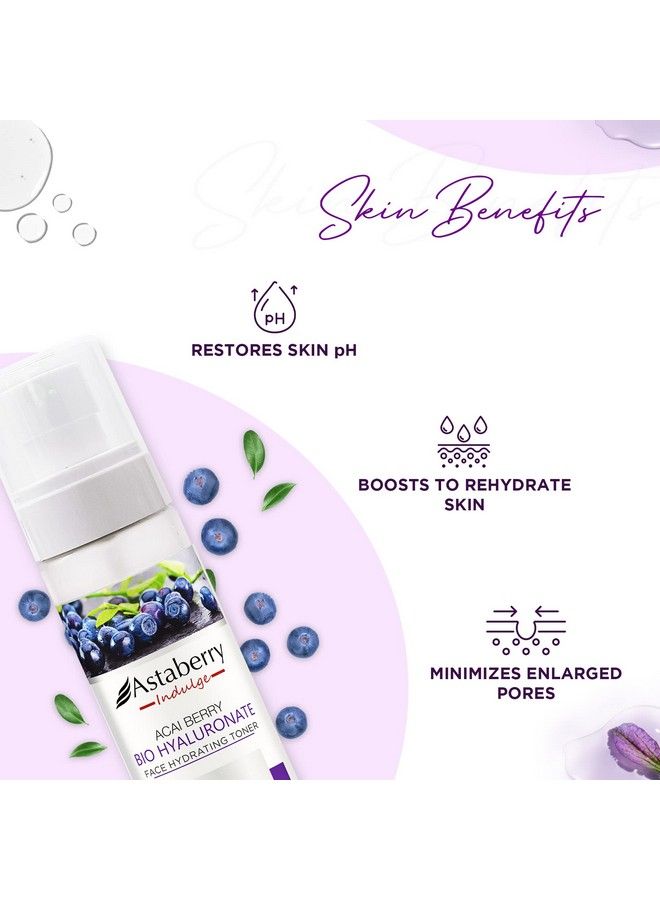 Astaberry Indulge Acai Berry Bio Hyaluronate Face Hydrating Toner 100Ml Controls Excess Oil; Tightens Pores; Hydrates The Skin; Gives A Natural Glow - Image 4