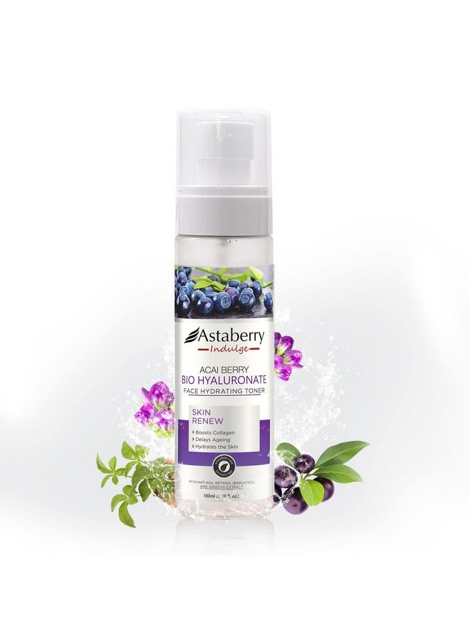 Astaberry Indulge Acai Berry Bio Hyaluronate Face Hydrating Toner 100Ml Controls Excess Oil; Tightens Pores; Hydrates The Skin; Gives A Natural Glow - Image 2