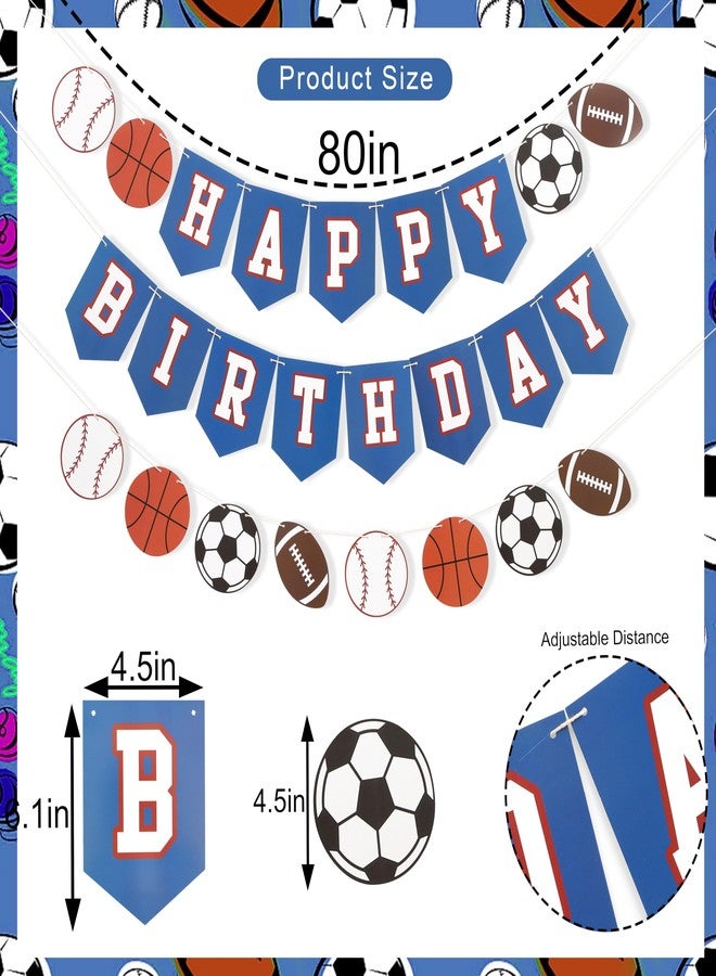 HIKLO Happy Birthday Sports Banner - Sports Theme Birthday Party Decorations, Happy Birthday Ball Garland Sign, Banner for Boy Birthday Party Decor, Ball Party Supplies Photo Props - Image 2