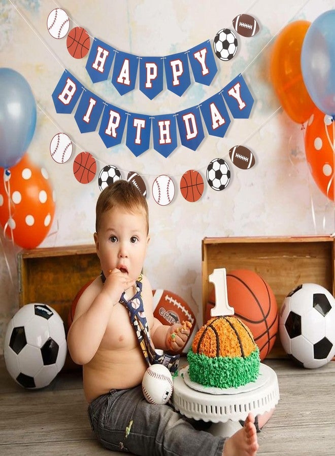 HIKLO Happy Birthday Sports Banner - Sports Theme Birthday Party Decorations, Happy Birthday Ball Garland Sign, Banner for Boy Birthday Party Decor, Ball Party Supplies Photo Props - Image 3
