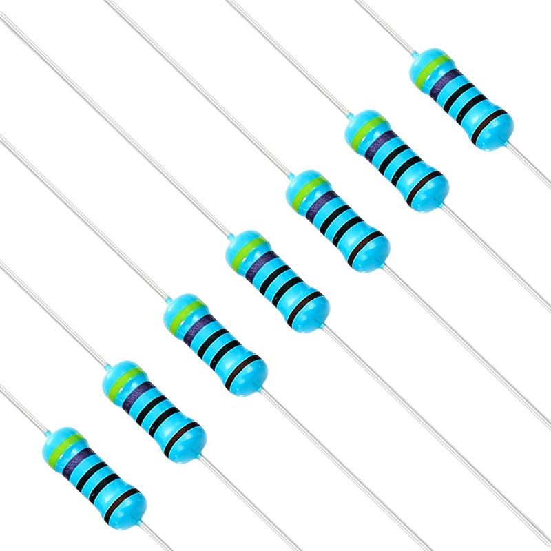 CHANZON 100pcs 1/2W (0.5W) 470 Ω ohm Metal Film Fixed Resistor 0.01 ±1% Tolerance 470R MF Through Hole Resistors Current Limiting Rohs Certificated - Image 1