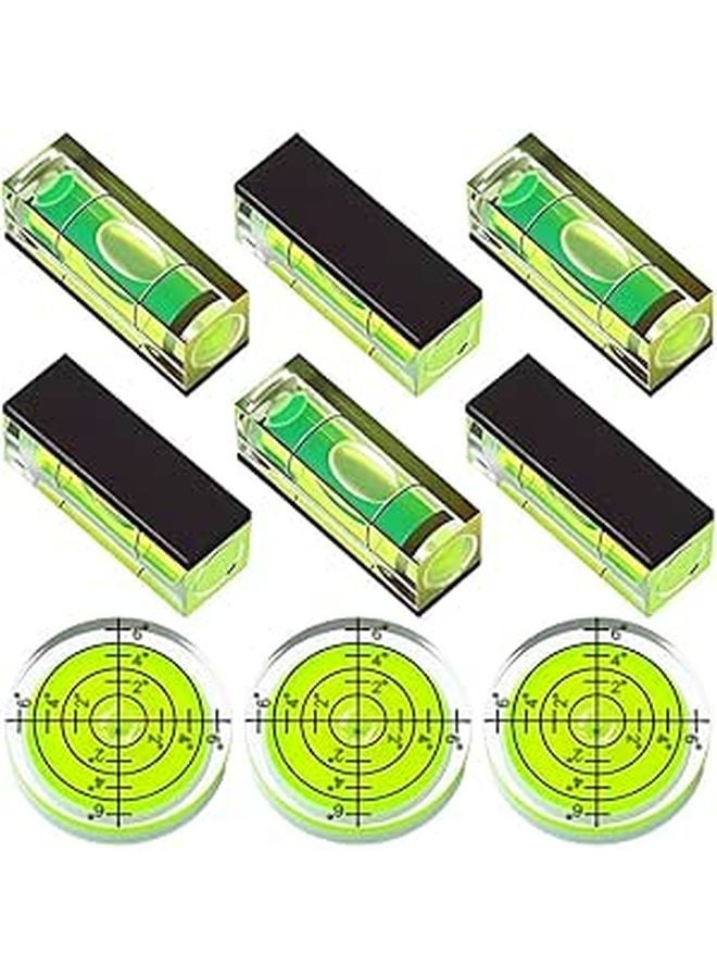 9 Pcs Small Bubble Spirit Level Tool Mini Magnetic Square Drill - Image 1