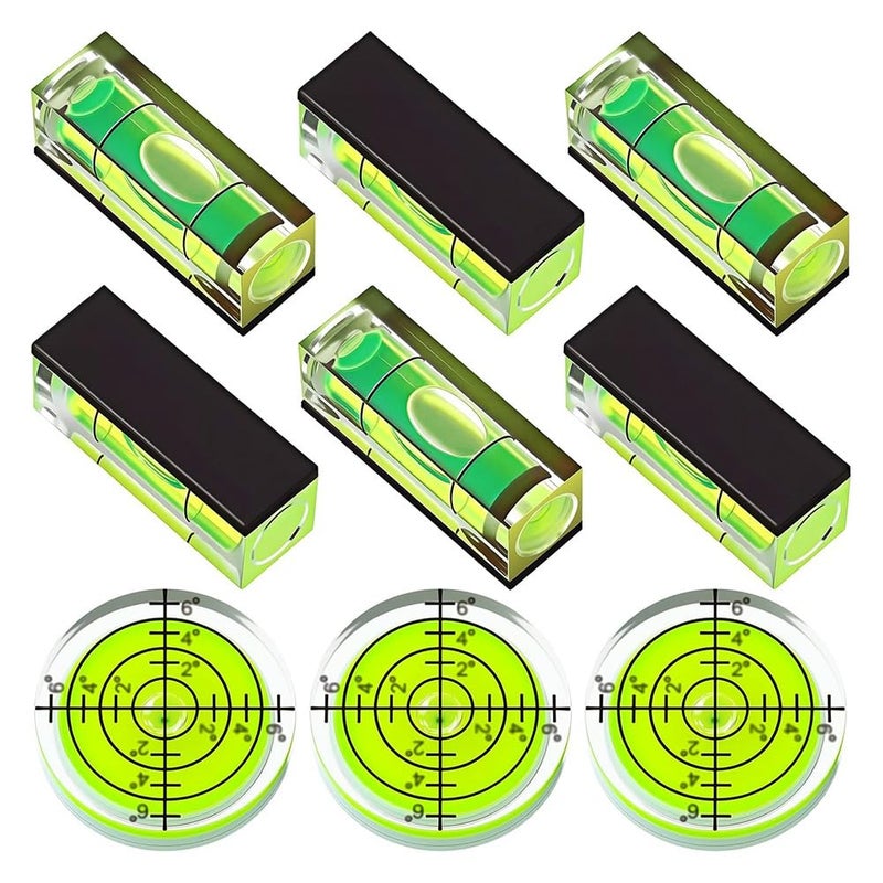 9 Pcs Small Bubble Spirit Level Tool Mini Magnetic Square Drill - Image 2