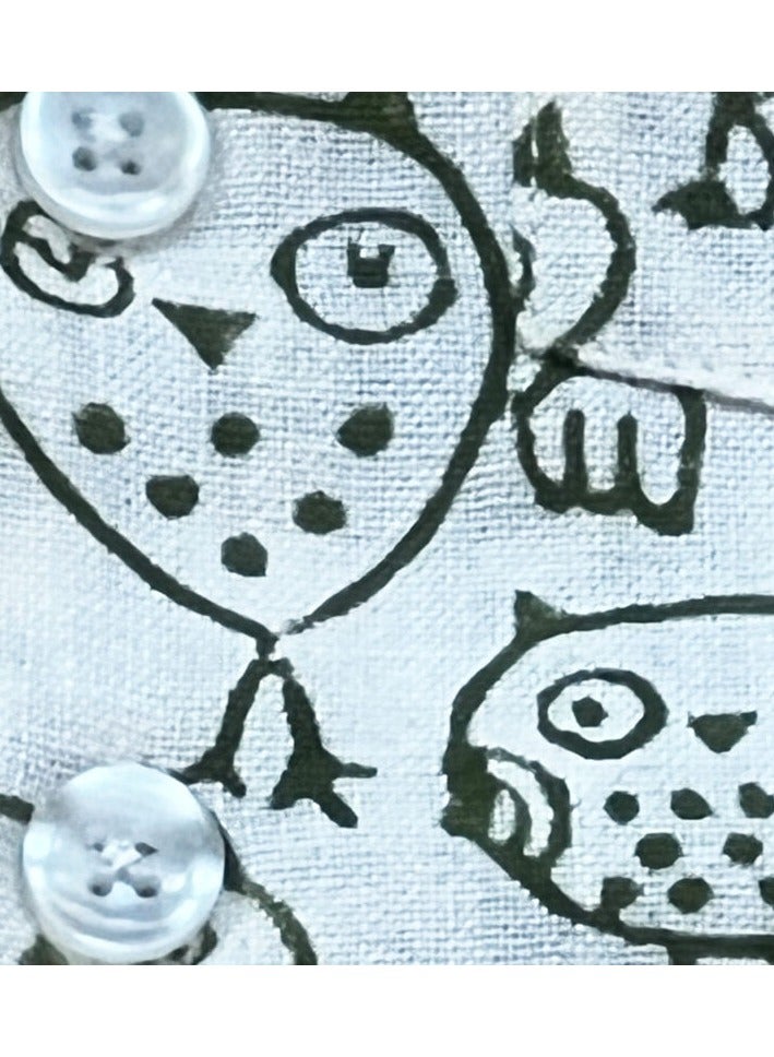 ecotattva بدلة نوم للأطفال من القطن الخادي الموسلين بطبعة رسوم متحركة داكنة - Image 3