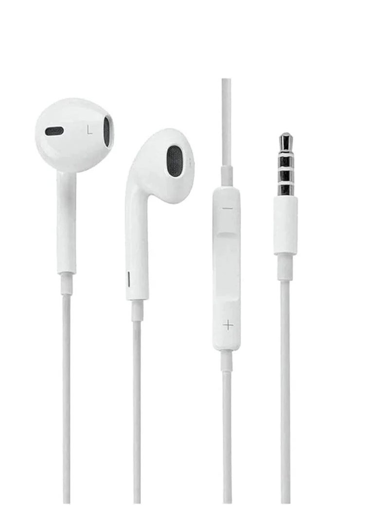 In Ear Wired Earphones with 3.5mm Jack and Mic (White)  - Image 1