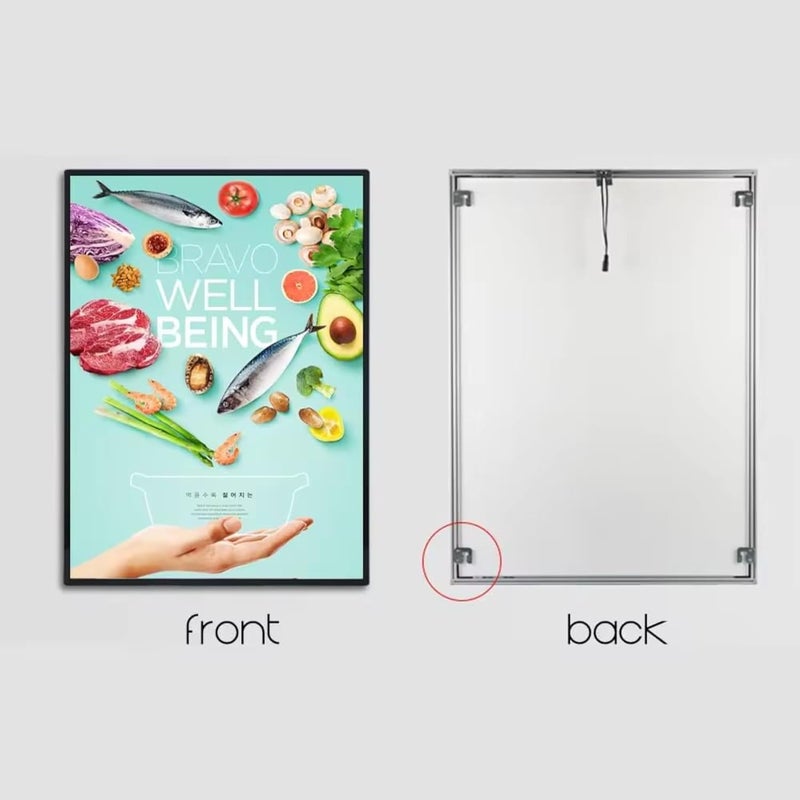 QAILUX LED Lightbox A3 Sizes | Transparent Illuminated with Tempered Glass Poster Display | Ultra-Slim LED Menu Board for Restaurants, Cafes, Cinemas, Retail Stores (Silver, A3) - Image 4