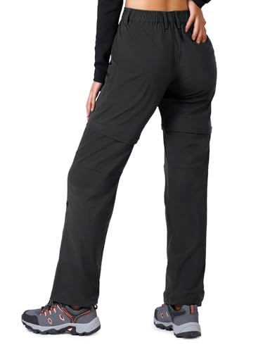 Cycorld Women's-Hiking-Pants-Convertible Quick-Dry-Stretch-Lightweight Zip-Off Outdoor Pants with 5 Deep Pockets (Black, X-Small) - Image 2