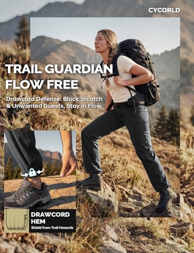 Cycorld Women's-Hiking-Pants-Convertible Quick-Dry-Stretch-Lightweight Zip-Off Outdoor Pants with 5 Deep Pockets (Black, X-Small) - Image 5