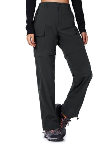 Cycorld Women's-Hiking-Pants-Convertible Quick-Dry-Stretch-Lightweight Zip-Off Outdoor Pants with 5 Deep Pockets (Black, X-Small) - Image 1