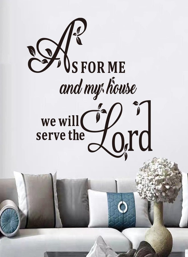 SEATUNE Christian Wall Decals for Living Room: Bible Verse Quotes Inspirational Positive Vinyl Art Wall Stickers for Bedroom Wall Decor - As for Me and My House 24" X 20" - Image 1