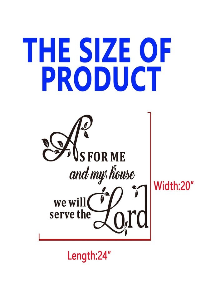 SEATUNE Christian Wall Decals for Living Room: Bible Verse Quotes Inspirational Positive Vinyl Art Wall Stickers for Bedroom Wall Decor - As for Me and My House 24" X 20" - Image 3