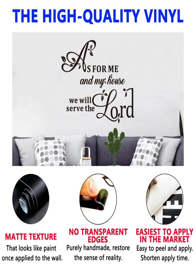 SEATUNE Christian Wall Decals for Living Room: Bible Verse Quotes Inspirational Positive Vinyl Art Wall Stickers for Bedroom Wall Decor - As for Me and My House 24" X 20" - Image 2