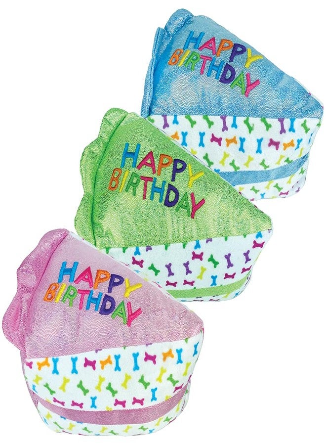 Multipet Birthday Cake Slice Plush Dog Toy - Image 1