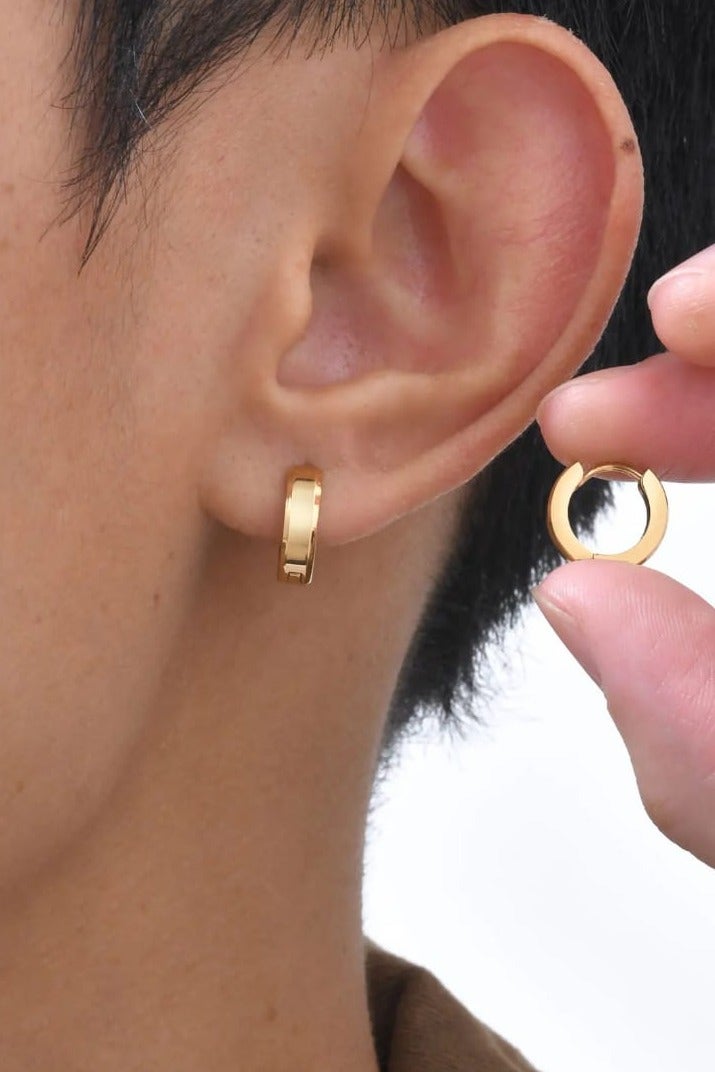 Luxuria Luxuria 18K Real Gold Plated Stainless Steel Hoop Earrings, Fashion Luxury Delicate Hoop Earrings, 3mm Tube, Solid Gold Small Hoop Earrings Jewelry Gift for Women and Girls - Image 2