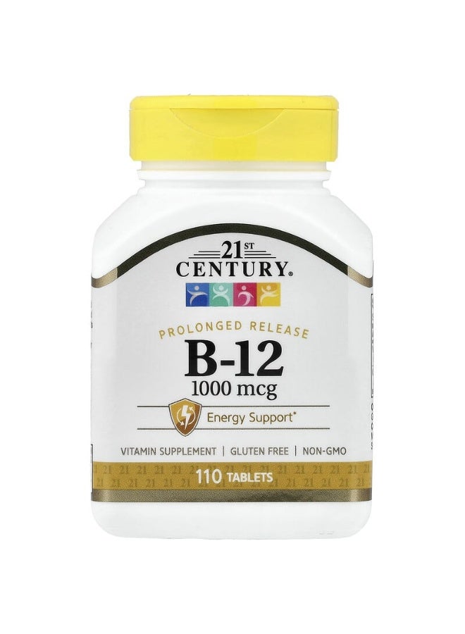 21st Century B-12, Prolonged Release, 1,000 mcg, 110 Tablets Packaging May Vary - Image 1
