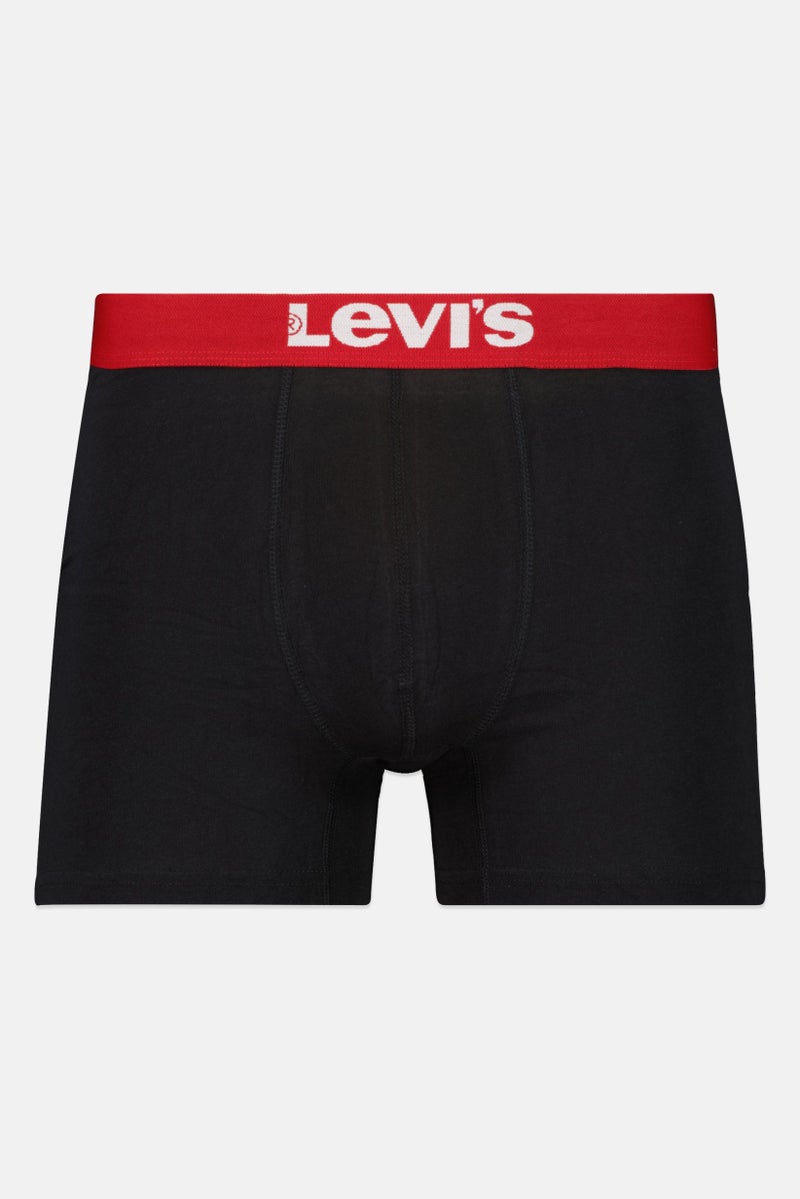 Levi's Men 4 Pcs Brand Logo Boxer Brief, Black - Image 4