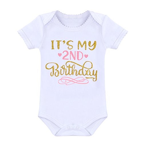 OBEEII It’s my 2nd Birthday Outfit Baby Girl Romper Tutu Skirt Glitter Sequin Bowknot Headband Leg Warmers 4pcs Set Cake Smash Photography Props Pink 2nd Birthday 2 Years Old - Image 2