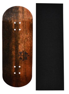 Teak Tuning Teak Tuning Prolific Wooden Fingerboard Deck, Two Tone - 34mm x 97mm - Handmade, Pro Shape & Size - Five Plies Wood Veneer - Includes Prolific Foam Tape  - Image 1