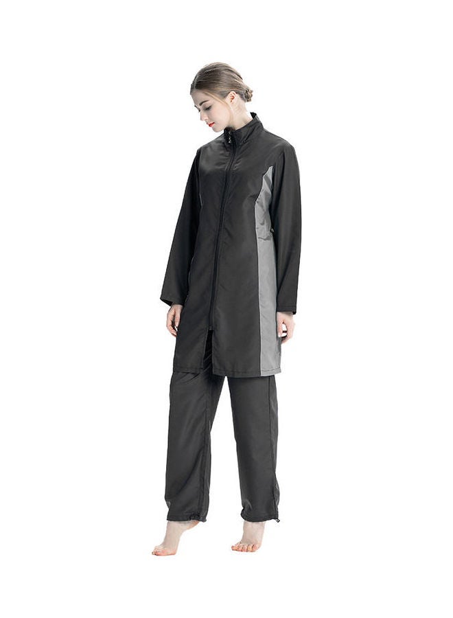 NIBEMINENT Classic Muslim Loose Fit Burkini Swimsuits Set Black  - Image 3