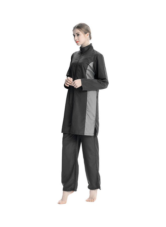 NIBEMINENT Classic Muslim Loose Fit Burkini Swimsuits Set Black  - Image 5