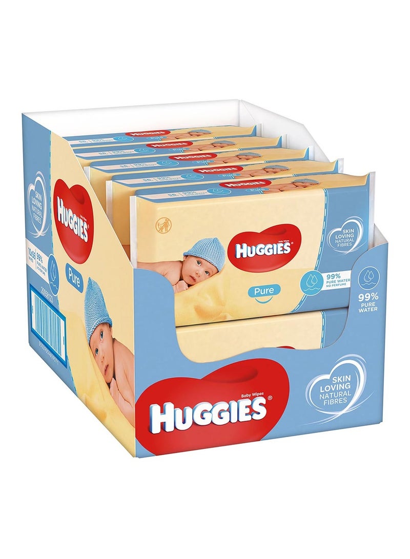 HUGGIES Baby Wipes Pure, 56s X 10 Pack (560 Wipes) - Image 2