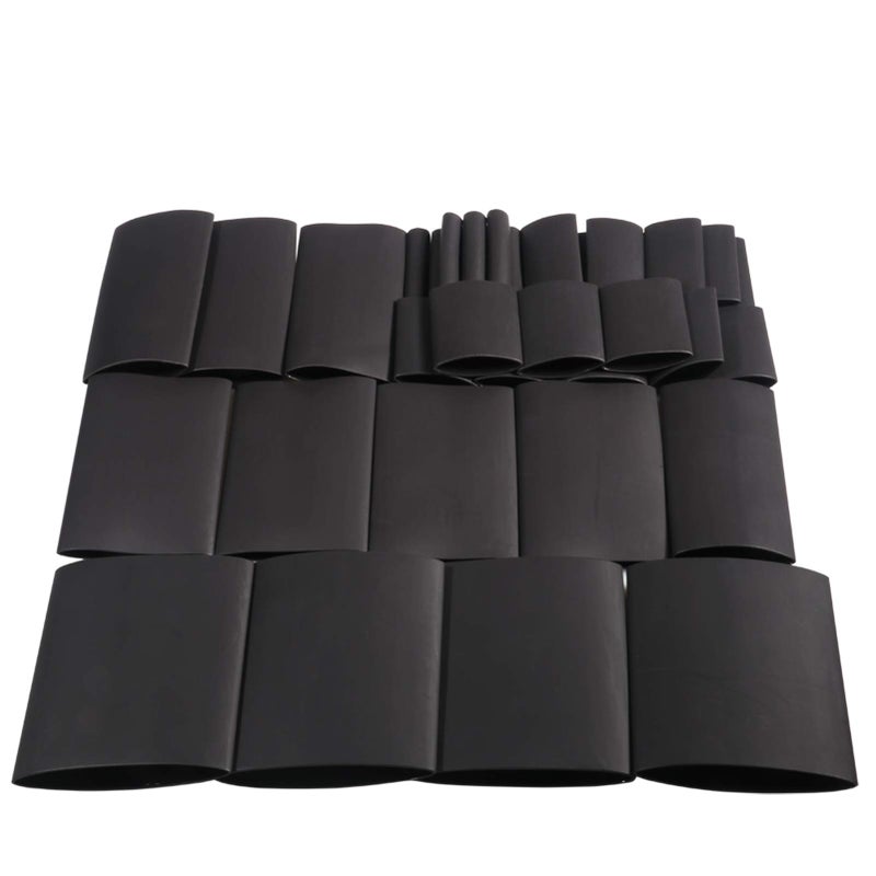 MILAPEAK 36pcs 3:1 Dual Wall Adhesive Heat Shrink Tubing, 6 Large Sizes (Diameter): 1.5, 1.25, 1, 3/4, 1/2,1/4-inch, Marine Glue Lined Cable Sleeve, Electrical Wire Wrap Protector for DIY (Black) - Image 1