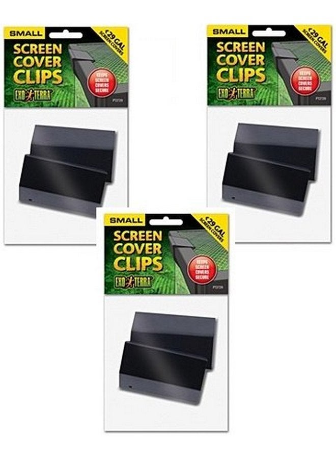 إكسو تيرا مجموعة مشابك غطاء حوض السمك Exo Terra (3 قطع)، صغيرة، 2 مشبك لكل منها