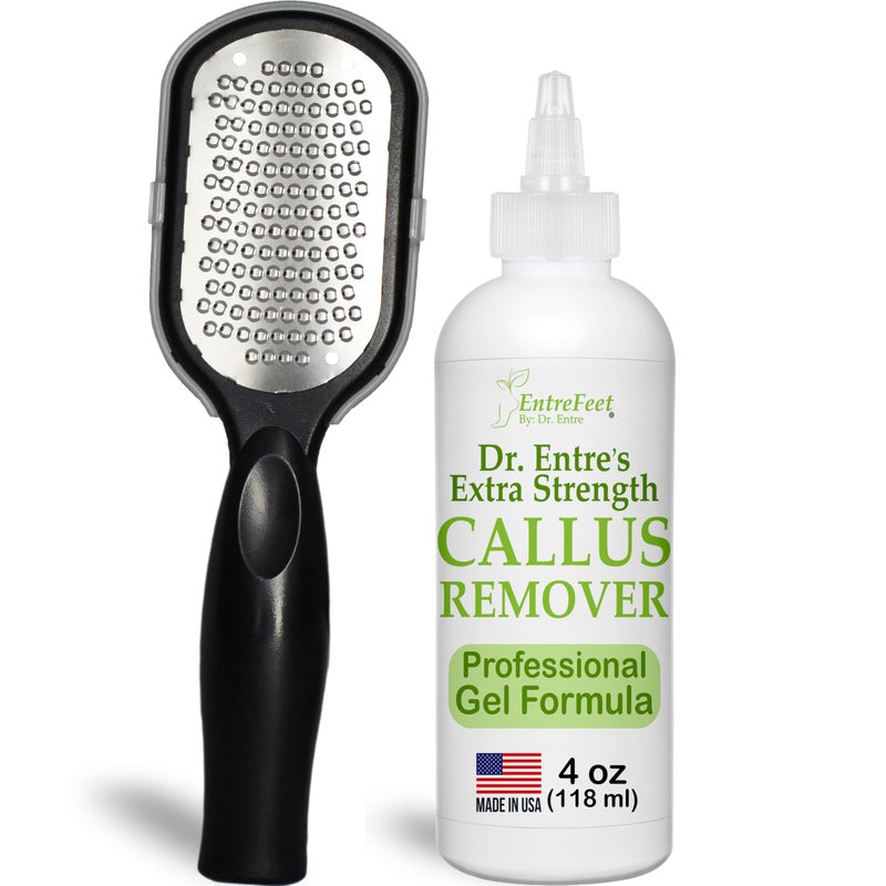 EntreFeet Dr. Entre's Callus Remover Gel & Foot File: Extra Strength Callus Remover for Feet, Foot Callus Remover Care, Pedicure Tools Supplies, Spa Kit, Dead Skin Scrubber, 4 oz - Image 1